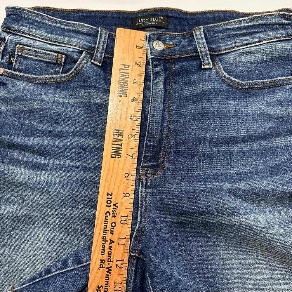 Judy Blue High Waist Mid Thigh Length Denim Shorts size XL - Picture 7 of 12
